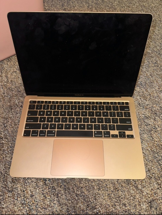 Apple Gold MacBook Air Top-View with Apple Logo